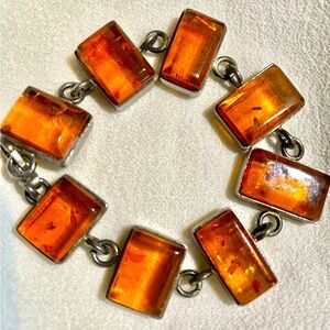 Vintage amber 8-baguette tennis bracelet
